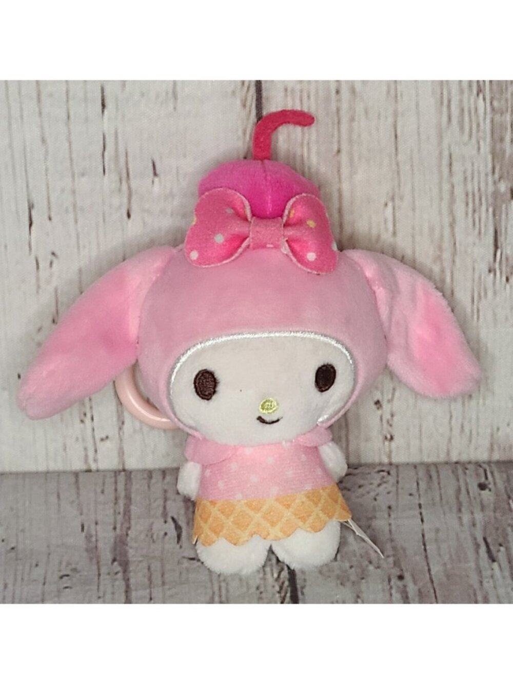 3" My Melody Hello Kitty + Friends Ice Cream Series Plush Danglers Keychain Clip